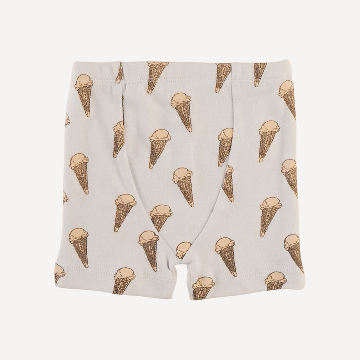 short sleeve crew neck shortie pj set | ice cream cone | organic cotton interlock