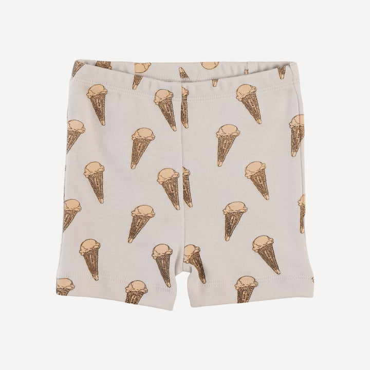 short sleeve crew neck shortie pj set | ice cream cone | organic cotton interlock