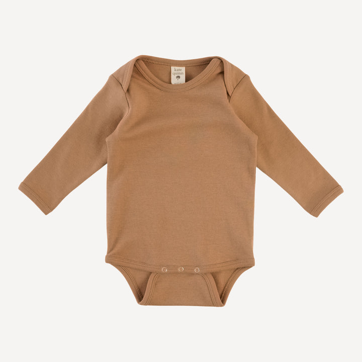long sleeve lap neck bodysuit | cinnamon | organic cotton interlock