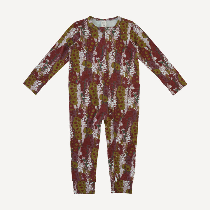 long sleeve zipper jumpsuit | hollyhock | bamboo