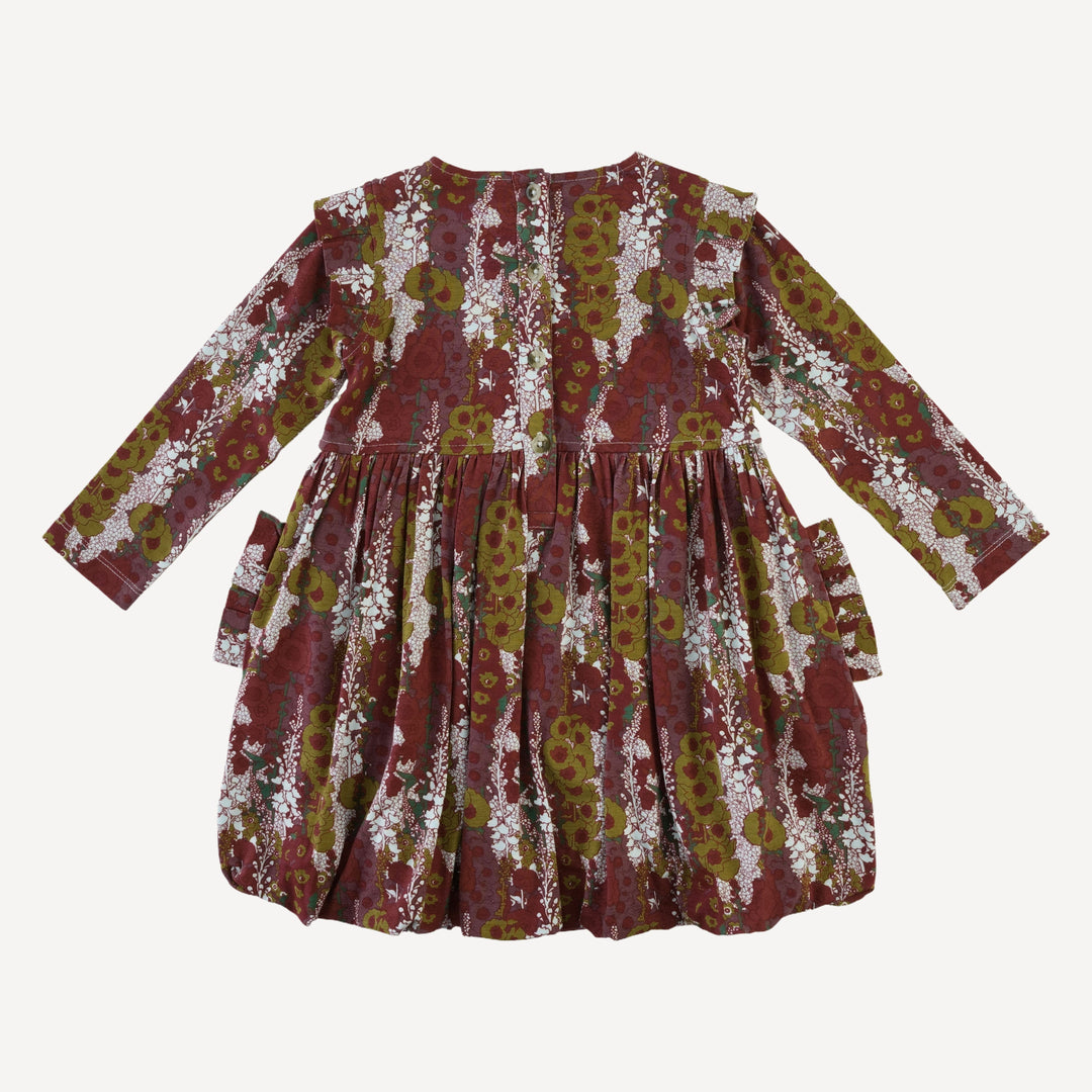 long sleeve pleated bubble dress | hollyhock | bamboo