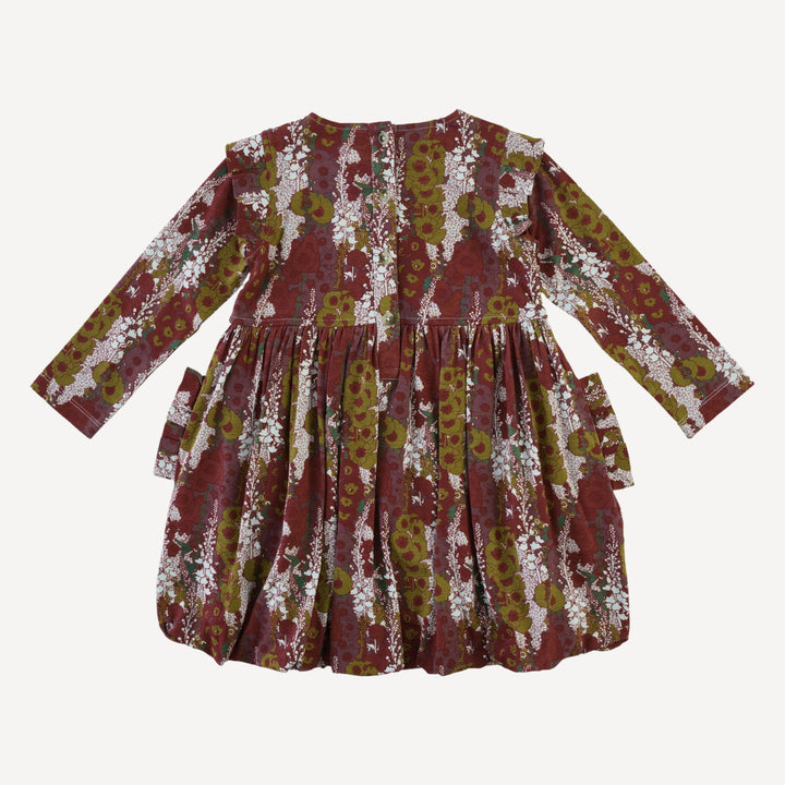 long sleeve pleated bubble dress | hollyhock | bamboo