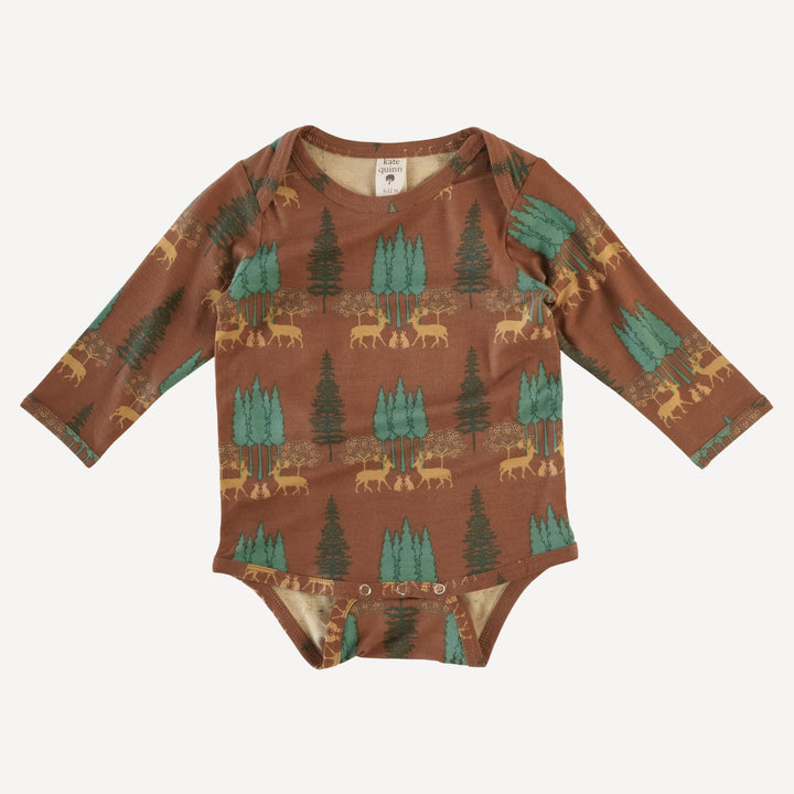 long sleeve lap neck bodysuit | magical forest | bamboo