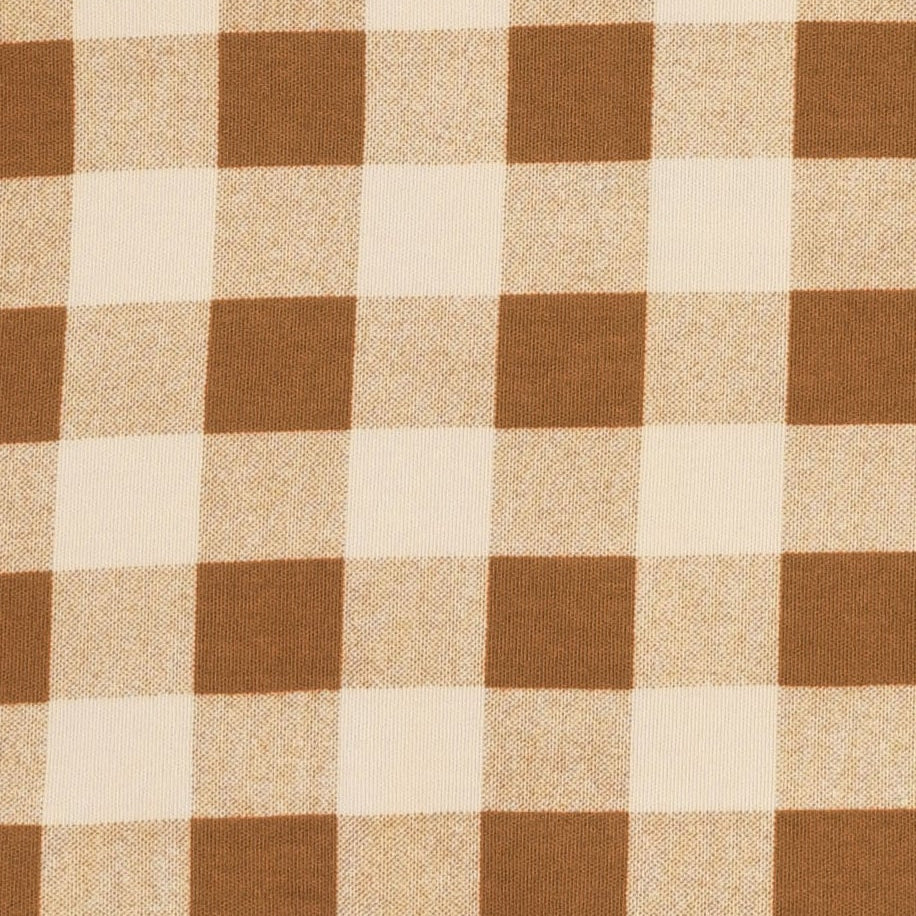 cuffed pocket short | cinnamon gingham | organic cotton interlock