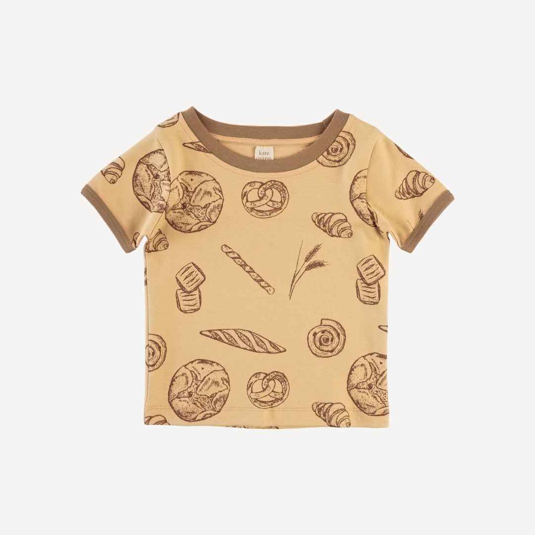 short sleeve ringer tee | cinnamon bread | organic cotton interlock
