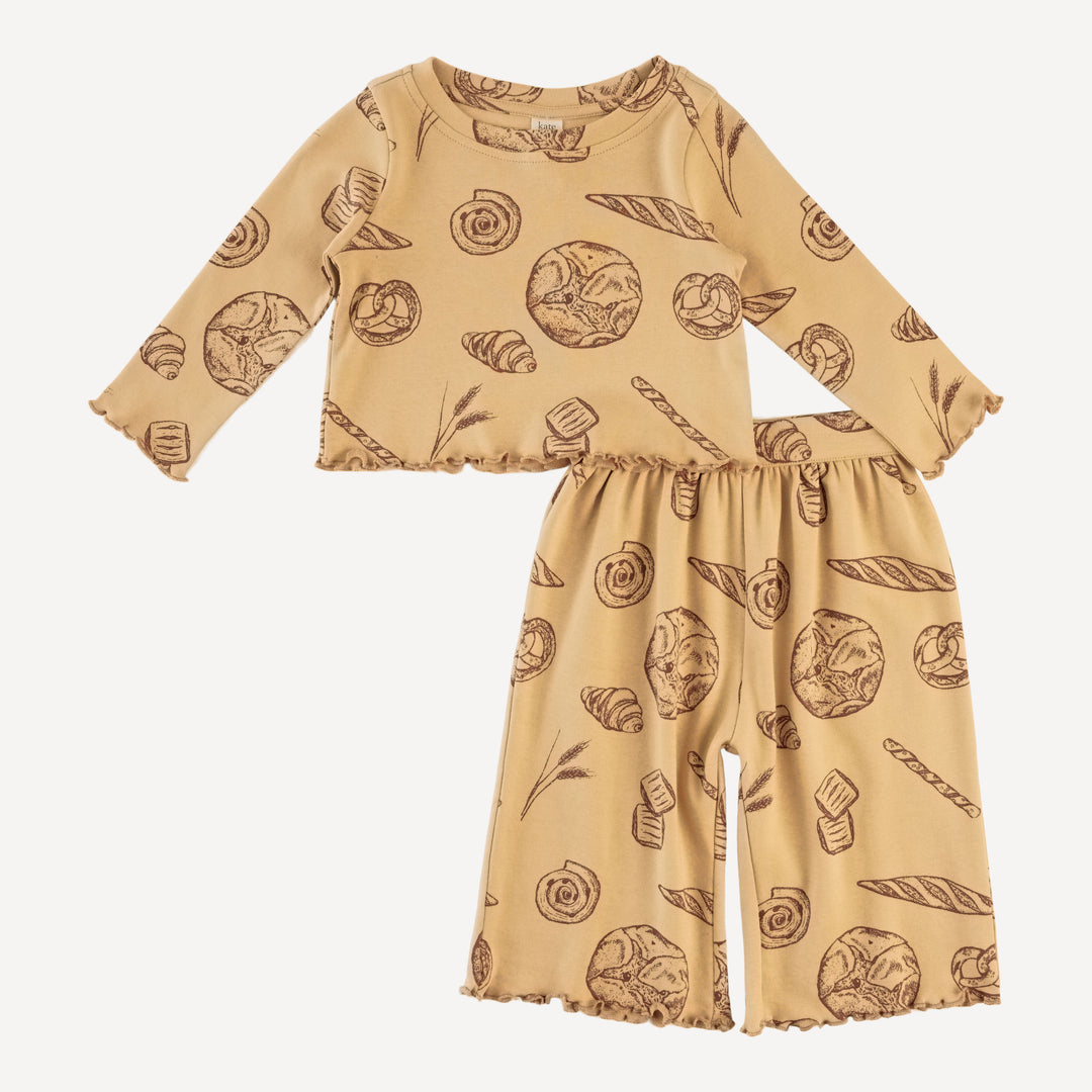 long sleeve jade set | cinnamon bread | organic cotton interlock