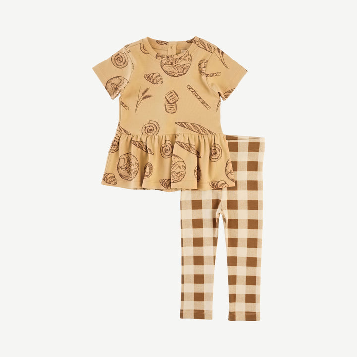 short sleeve kate set | cinnamon bread | organic cotton interlock