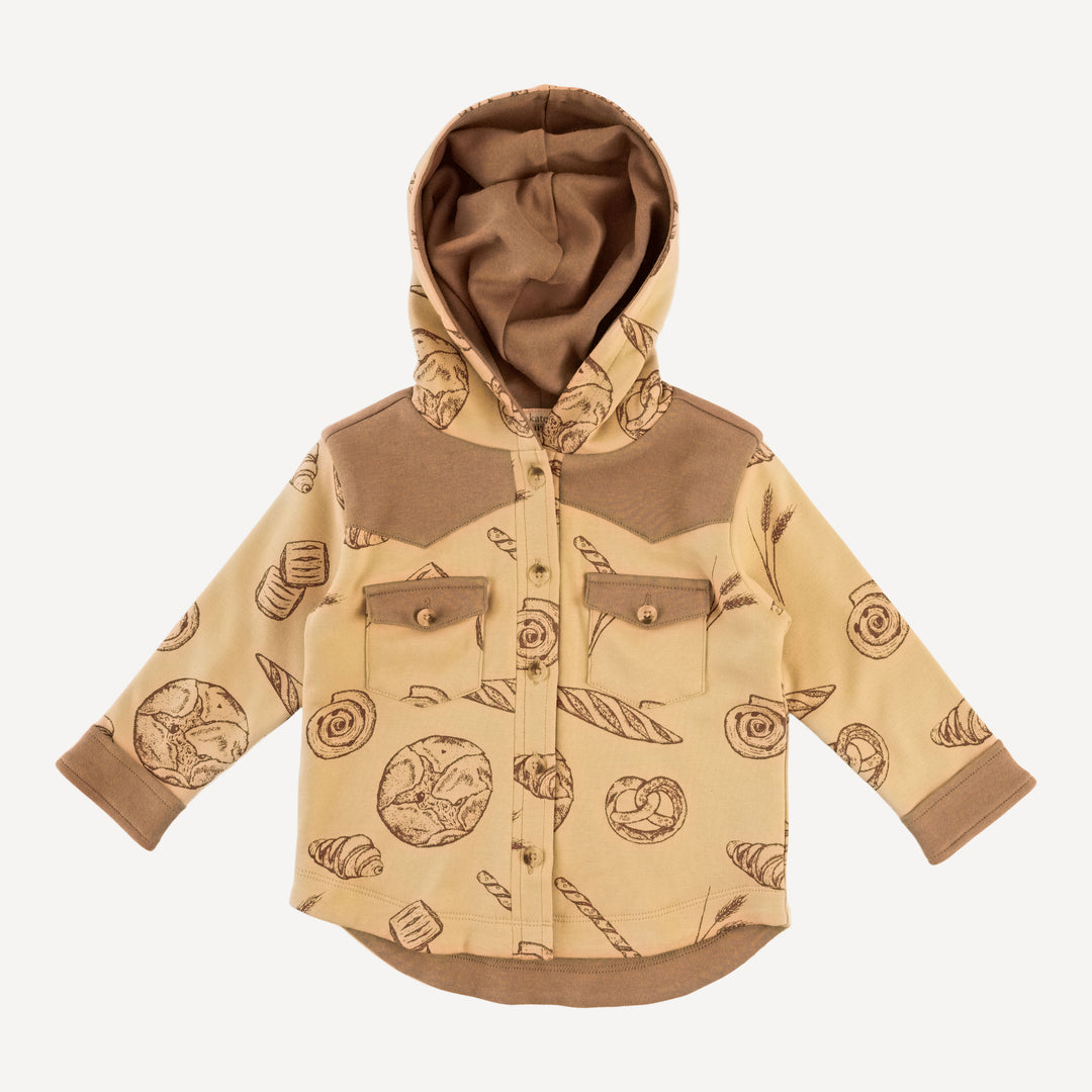 cowboy shacket | cinnamon bread | organic cotton interlock