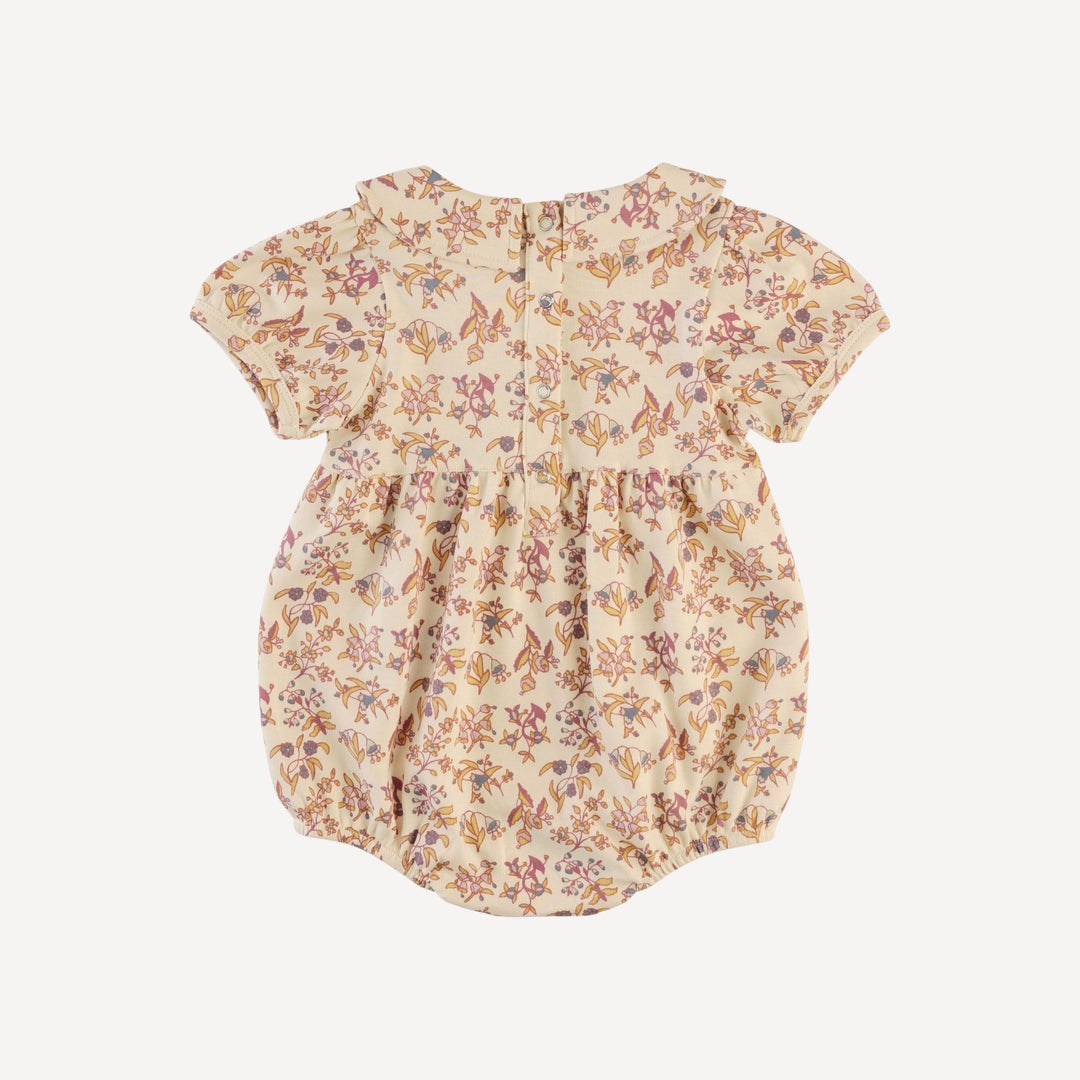 short puff sleeve peter pan bubble | ditsy bouquet | organic cotton interlock