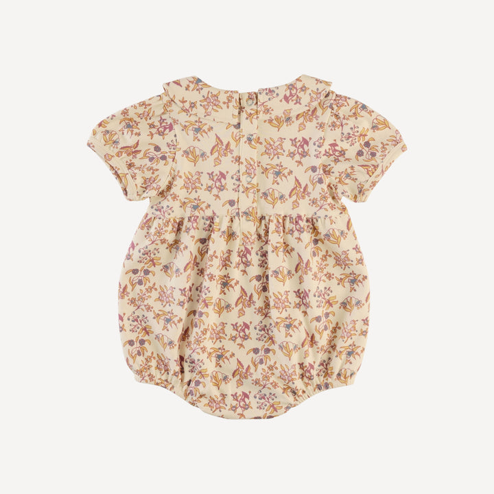 short puff sleeve peter pan bubble | ditsy bouquet | organic cotton interlock