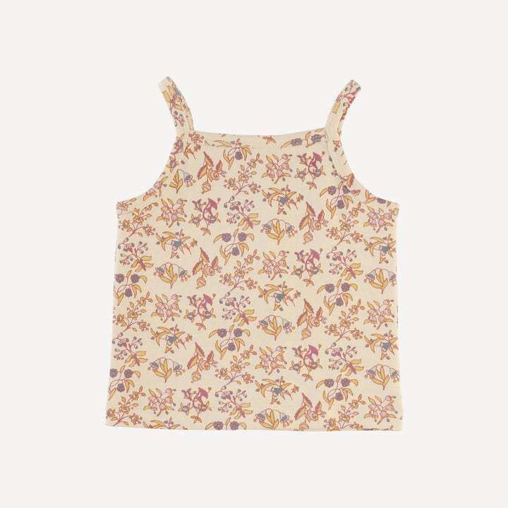spaghetti strap tank + a-line skirt set | ditsy bouquet | organic cotton interlock