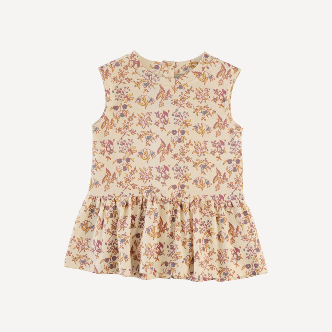 sleeveless kate top + bike short set | ditsy bouquet | organic cotton interlock