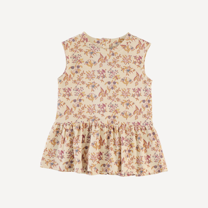sleeveless kate top + bike short set | ditsy bouquet | organic cotton interlock