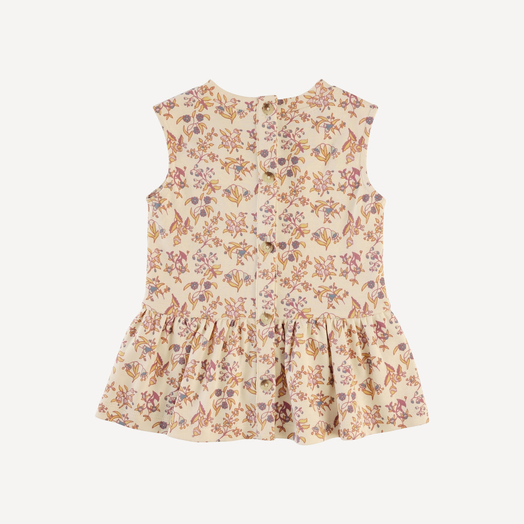 sleeveless kate top + bike short set | ditsy bouquet | organic cotton interlock