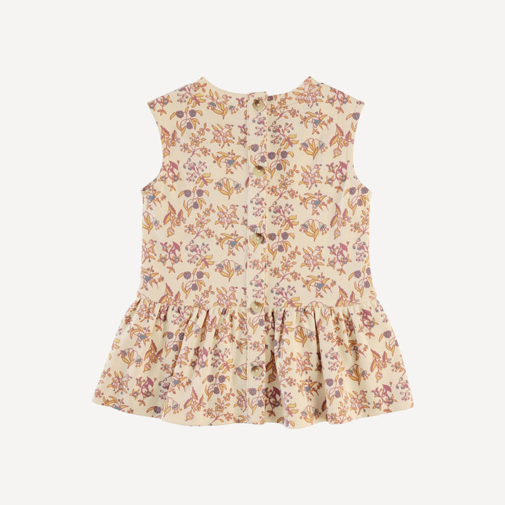 sleeveless kate top + bike short set | ditsy bouquet | organic cotton interlock