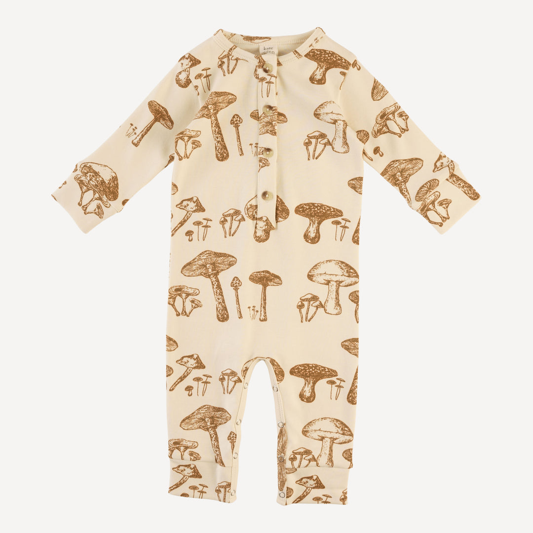 long sleeve sport union suit | wild mushroom | organic cotton interlock