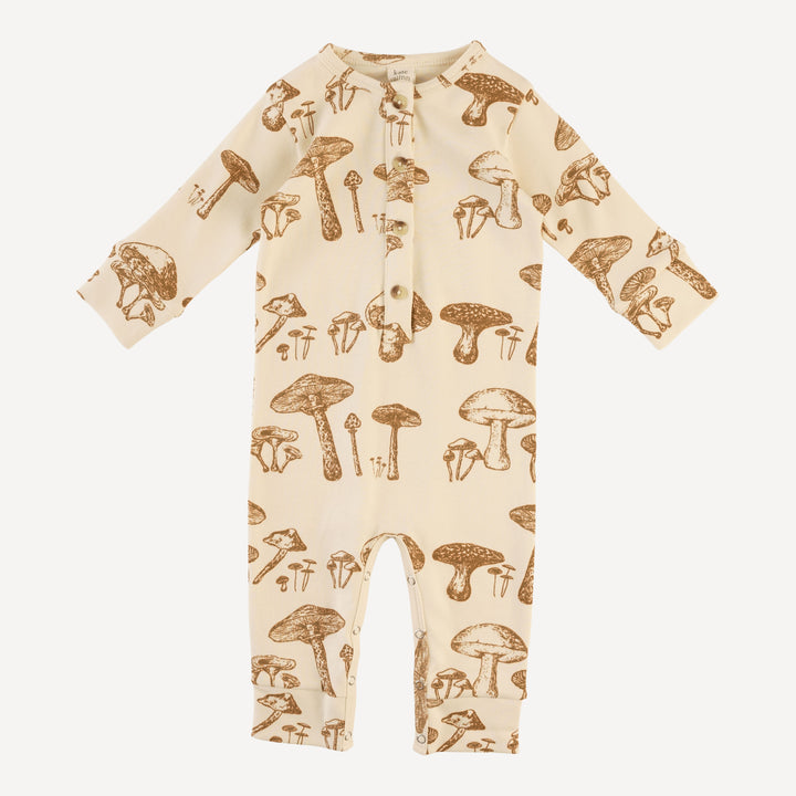 long sleeve sport union suit | wild mushroom | organic cotton interlock