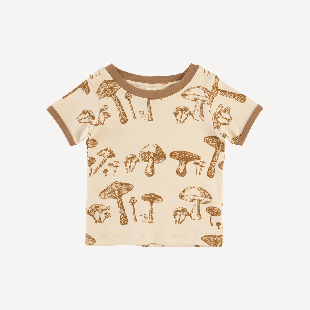 short sleeve ringer tee | wild mushroom | organic cotton interlock