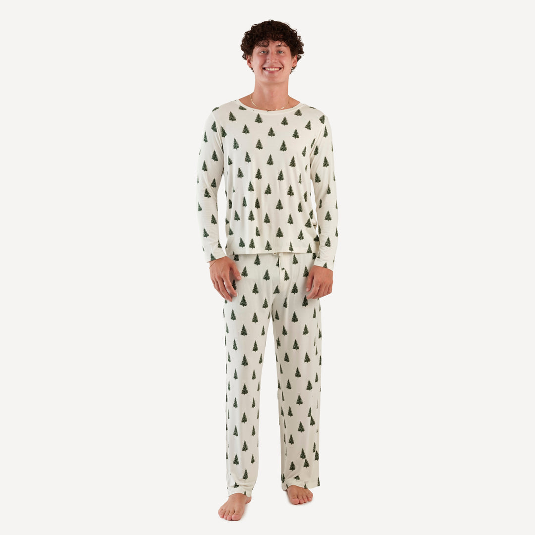 mens crew neck pj set | mountain pine | bamboo