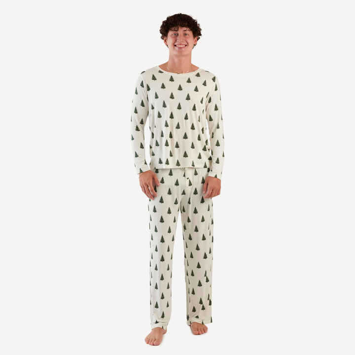 mens crew neck pj set | mountain pine | bamboo