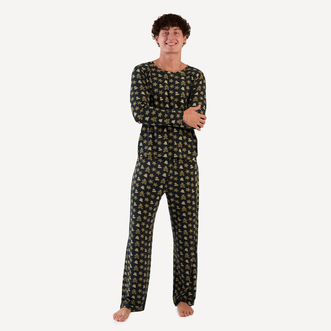 mens crew neck pj set | gingerbread cookies | bamboo