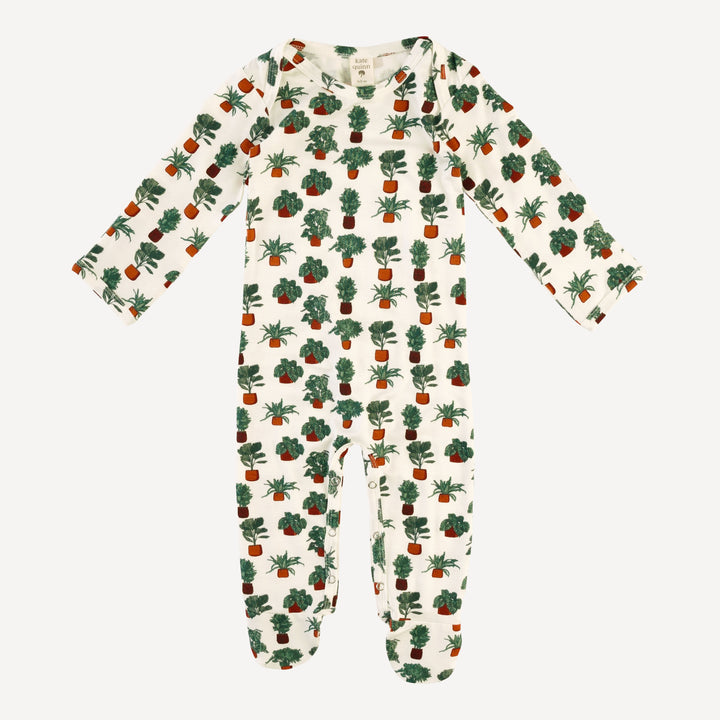 long sleeve lap neck footie | houseplants | bamboo