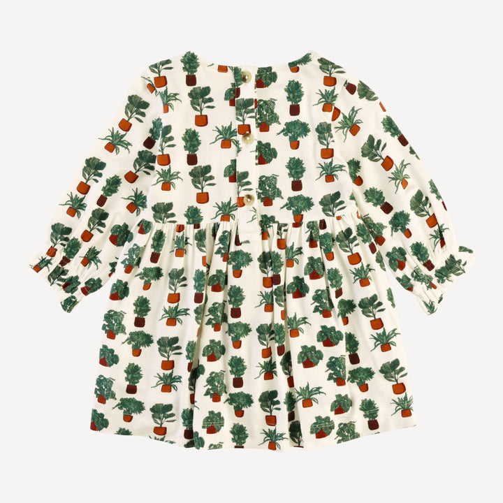 long sleeve square neck dress | houseplants | bamboo