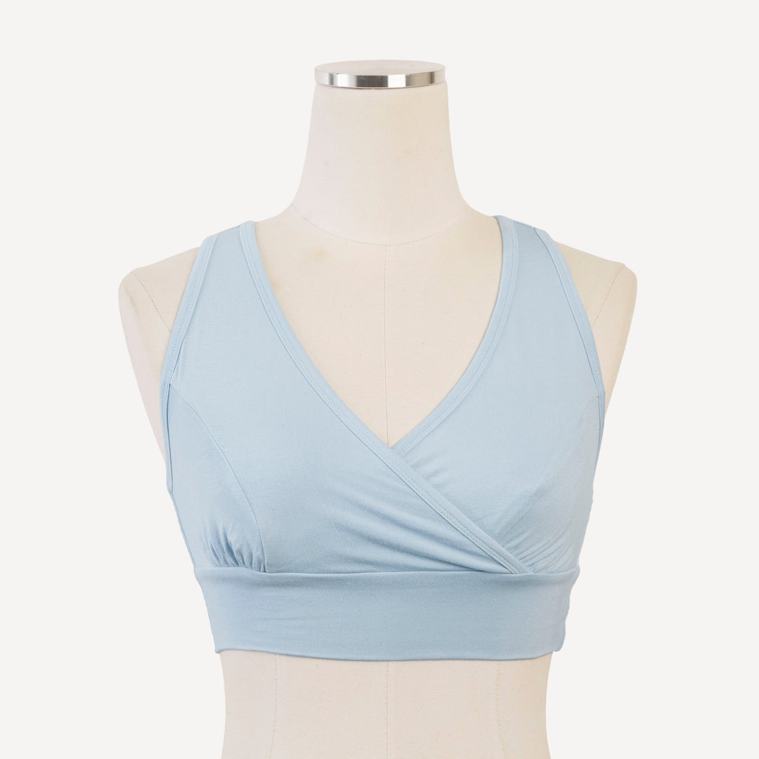 womens sleep bra | finch blue | bamboo