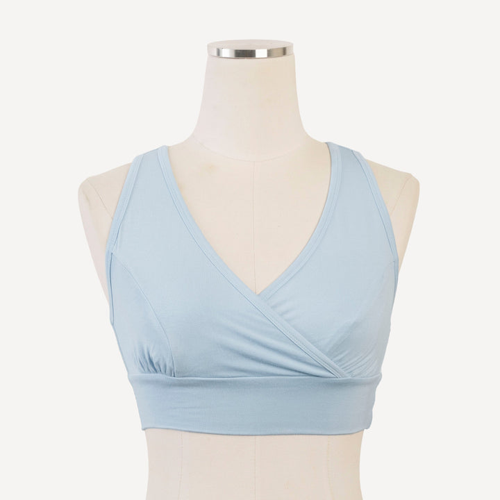 womens sleep bra | finch blue | bamboo
