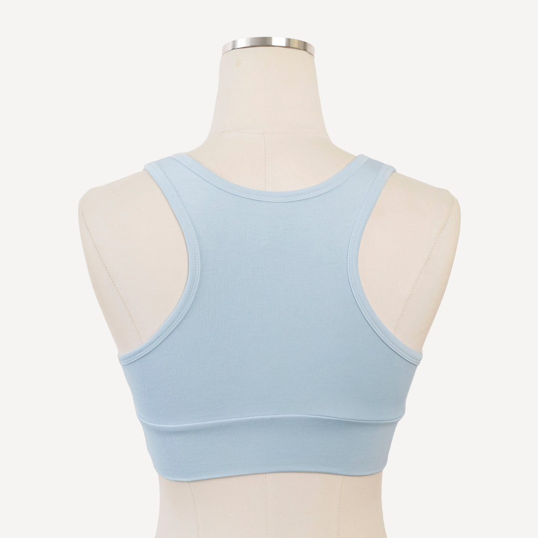 womens sleep bra | finch blue | bamboo