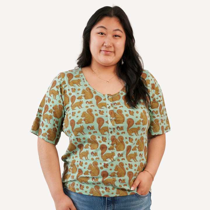 womens scoop neck tee | toffy squirrel | bamboo