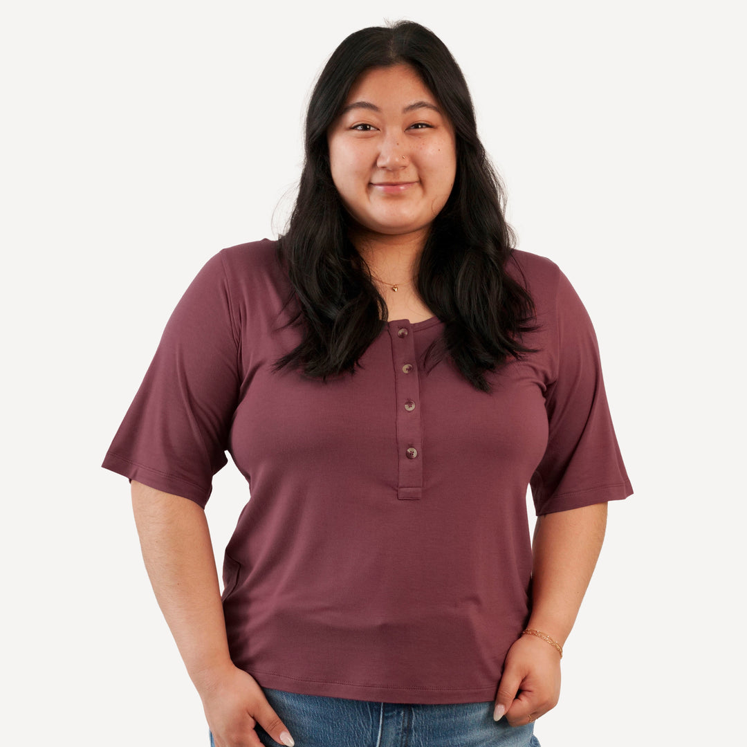 womens scoop neck tee | apple fritter | bamboo