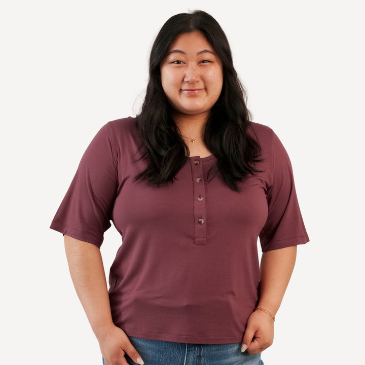 womens scoop neck tee | apple fritter | bamboo