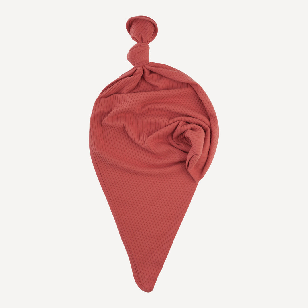 classic single layer blanket | earthen red | organic cotton wide rib