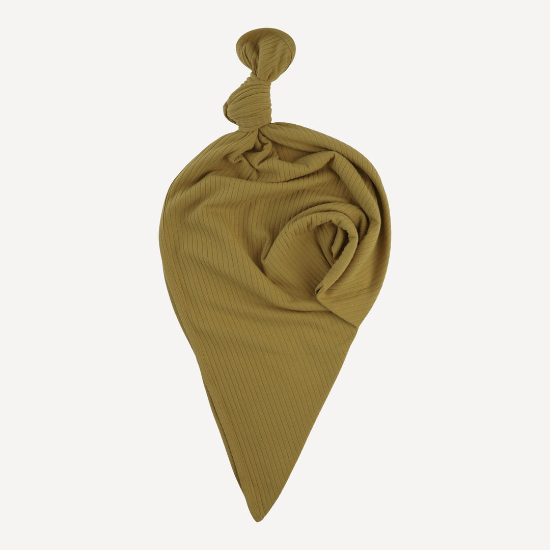 classic single layer blanket | deep flaxen | organic cotton wide rib