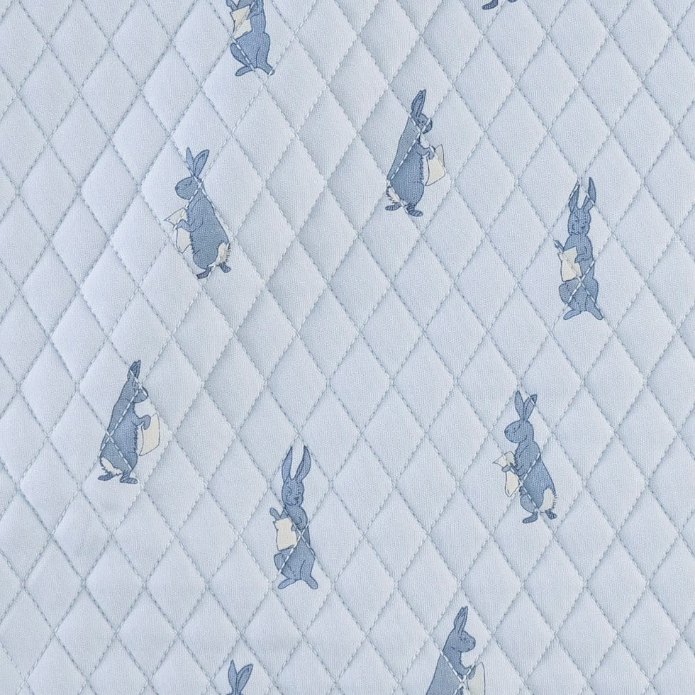 round quilted play mat | arctic rabbit | organic cotton interlock