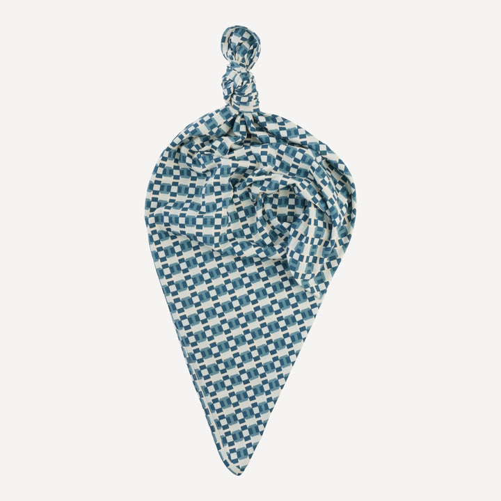 classic single layer blanket | blue graphic | organic cotton jersey