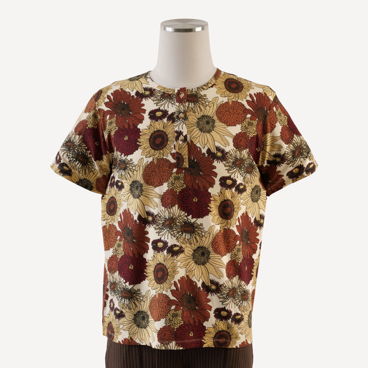 mens short sleeve henley tee | harvest sunflower | bamboo
