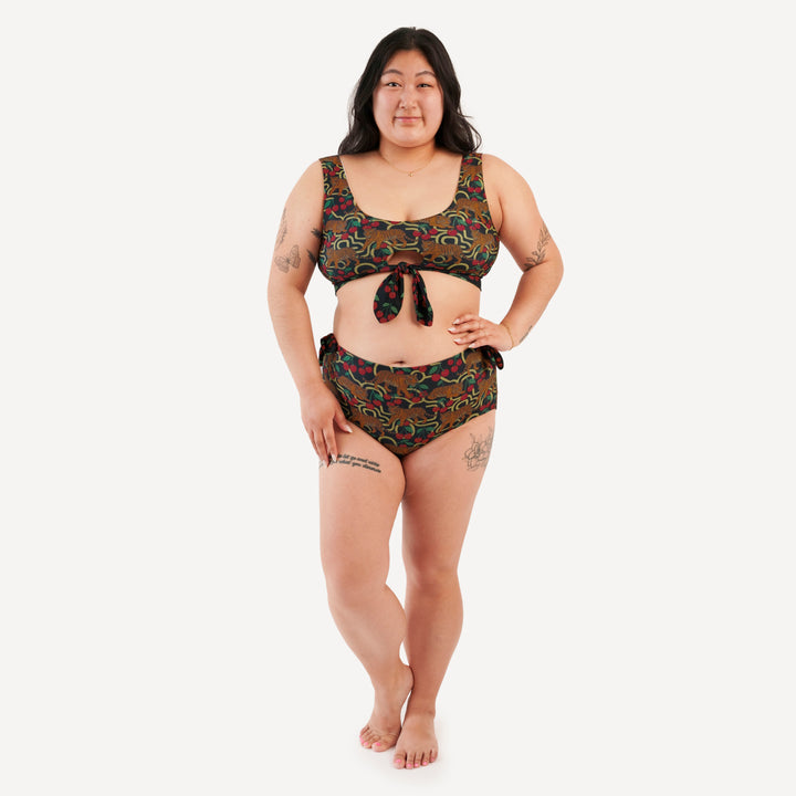 womens tie two piece swimsuit | tiger + cherries | swim