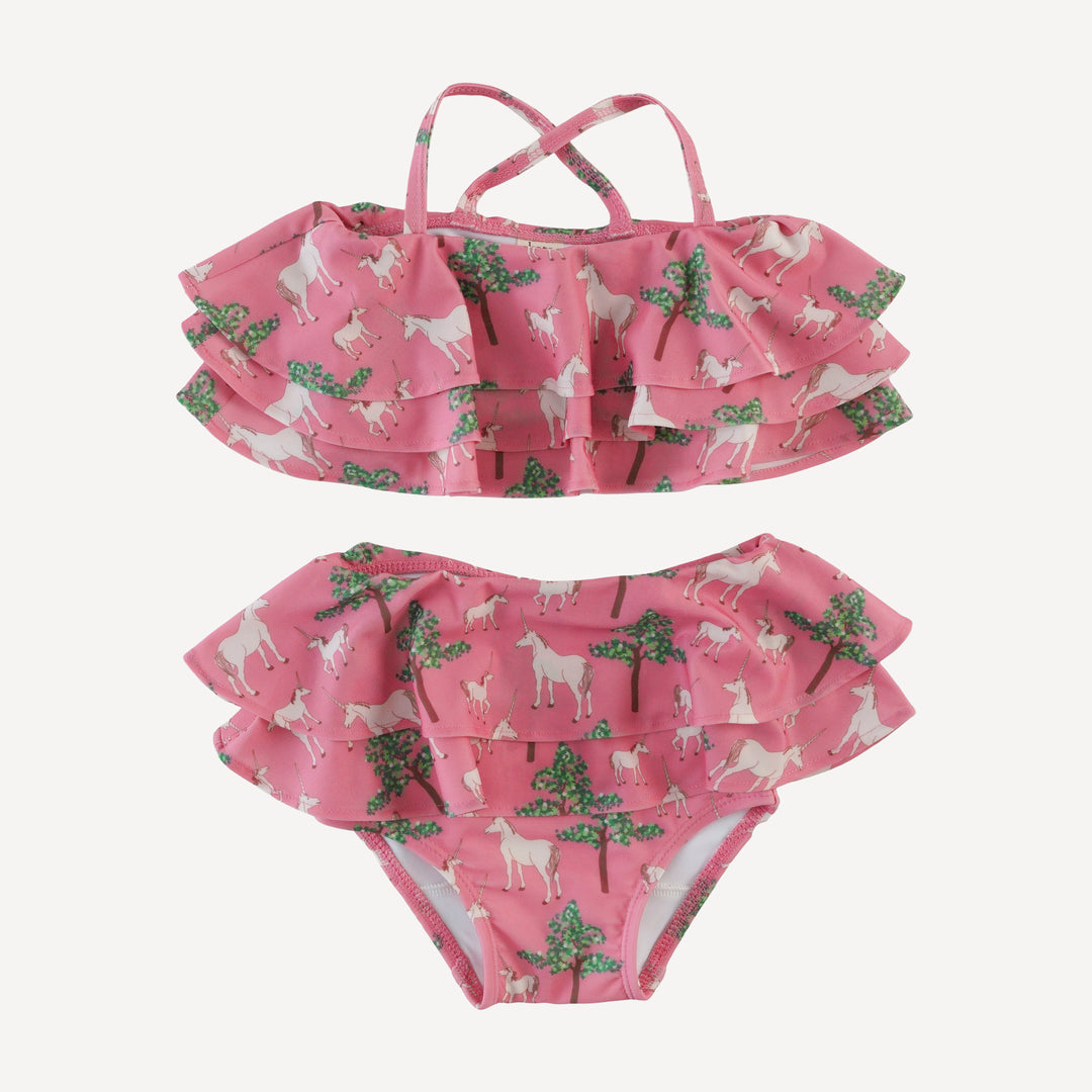 tiered ruffle bikini | pink unicorn party | swim