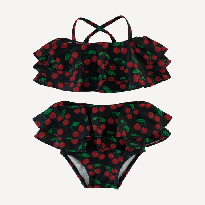 tiered ruffle bikini | cherries | swim