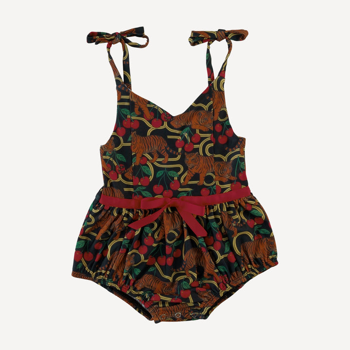 spaghetti tie bow bubble swimsuit | tiger + cherries | swim