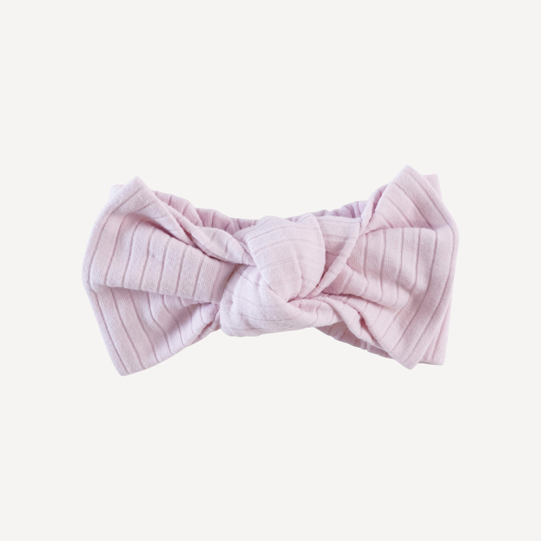 large elastic bow headband | pink | organic cotton wide rib