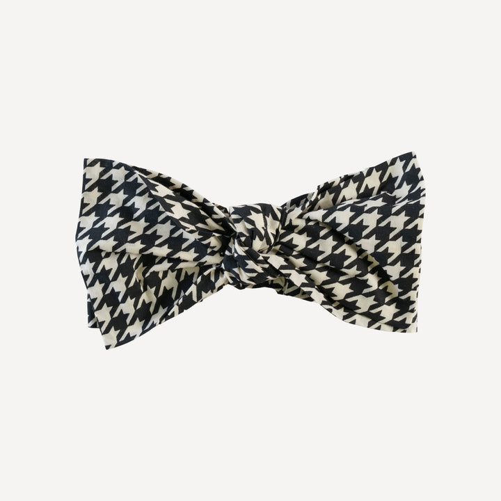 large elastic bow headband | houndstooth | organic cotton woven