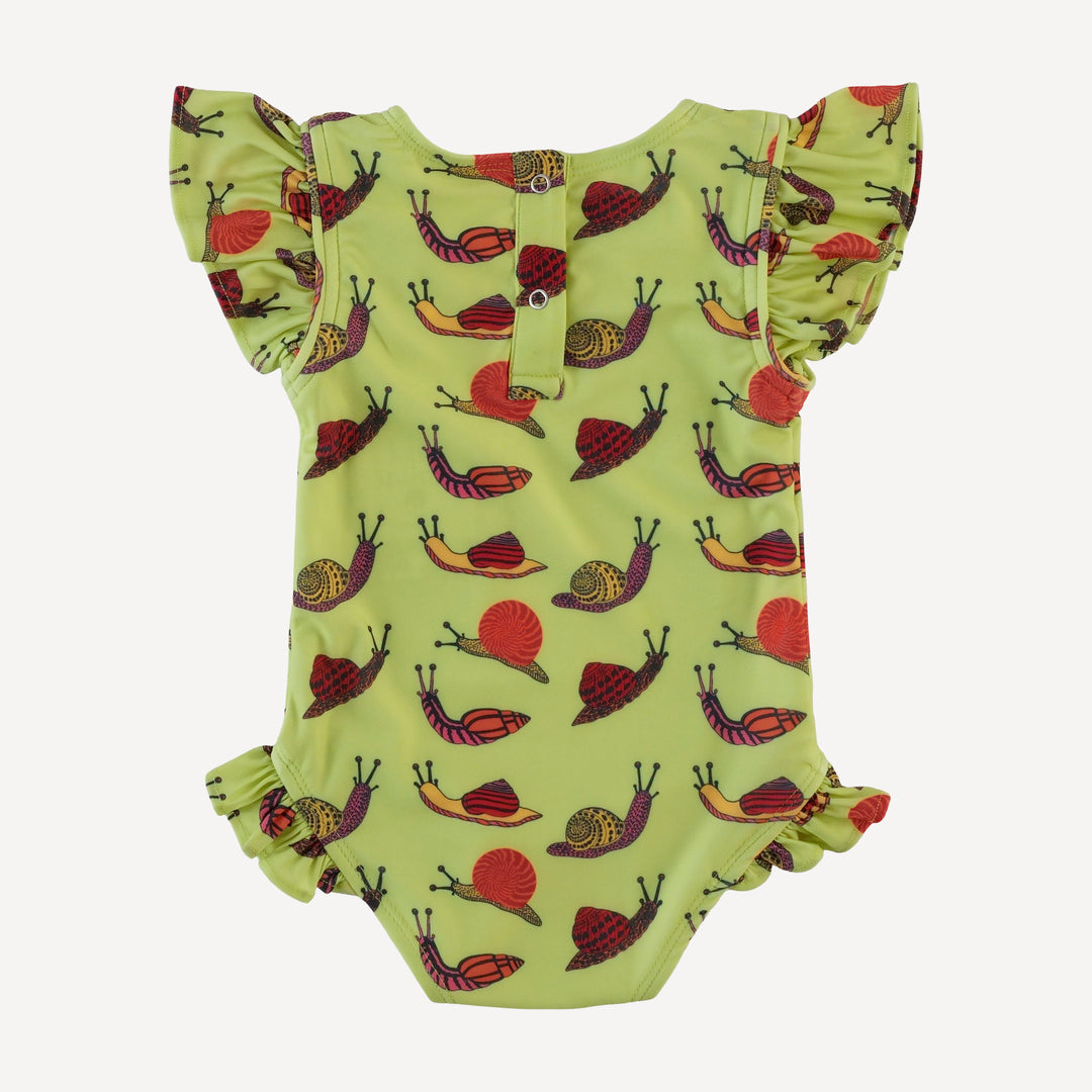 frilly one piece swimsuit | snails | swim