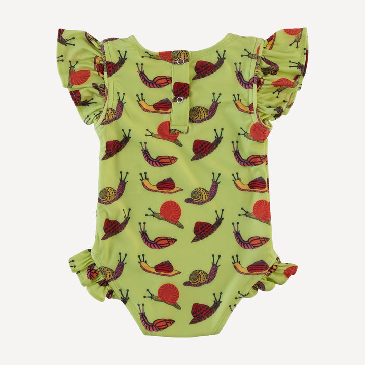frilly one piece swimsuit | snails | swim