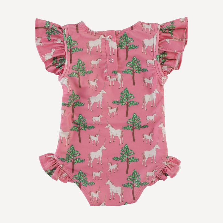 frilly one piece swimsuit | pink unicorn party | swim