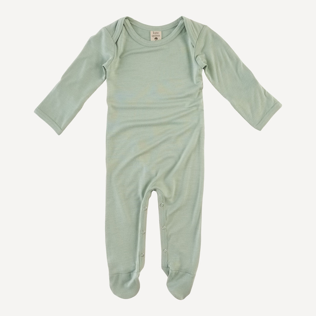 long sleeve lap neck footie | jadeite | bamboo