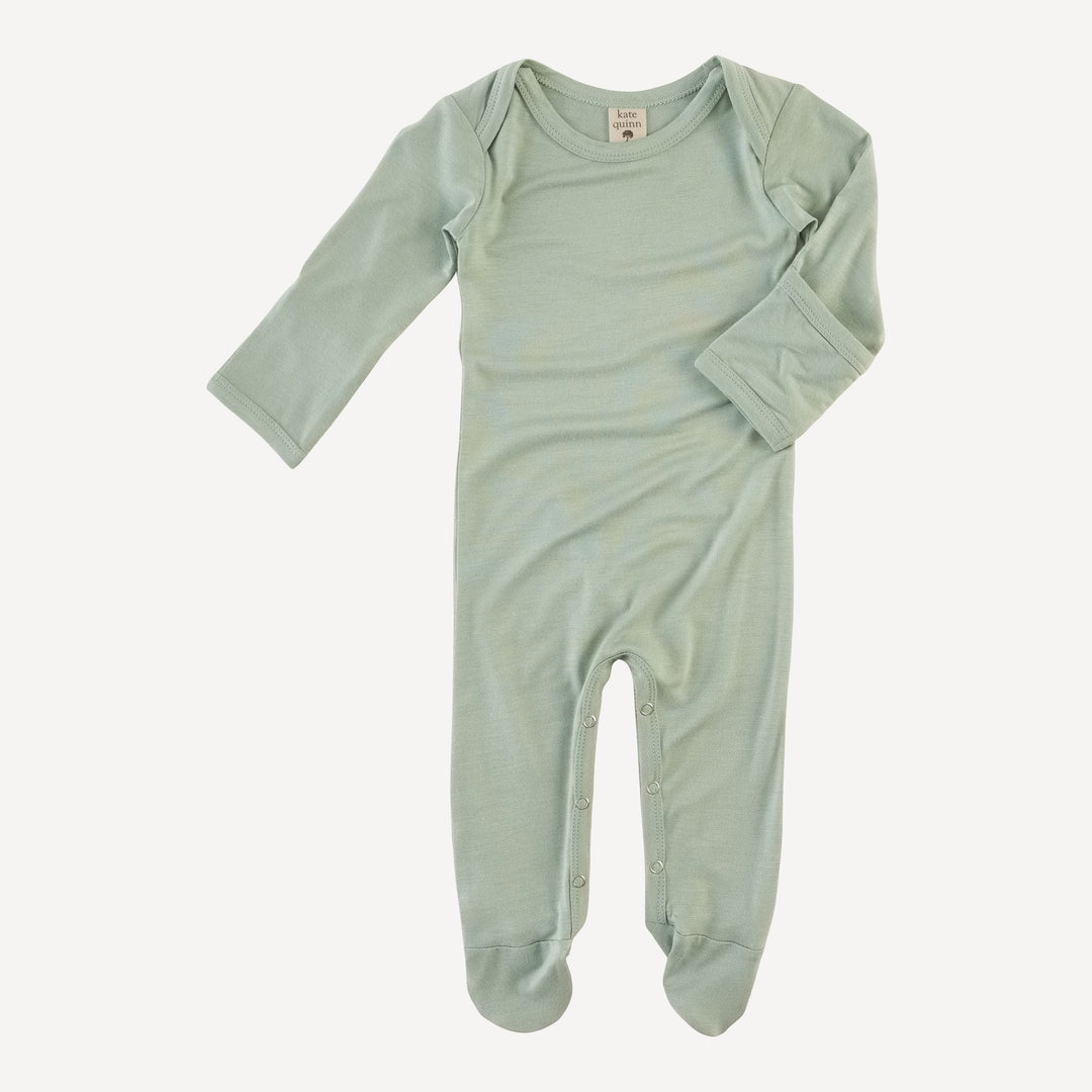 long sleeve lap neck footie | jadeite | bamboo