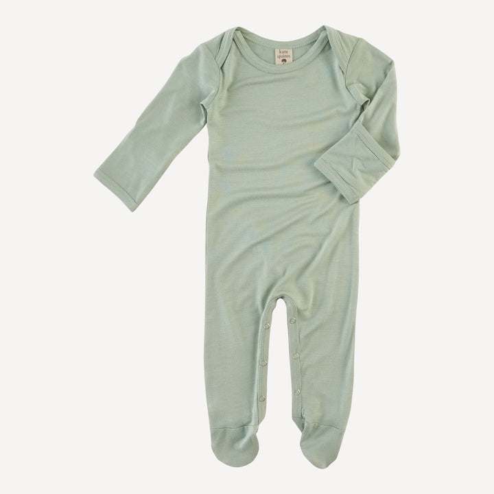 long sleeve lap neck footie | jadeite | bamboo